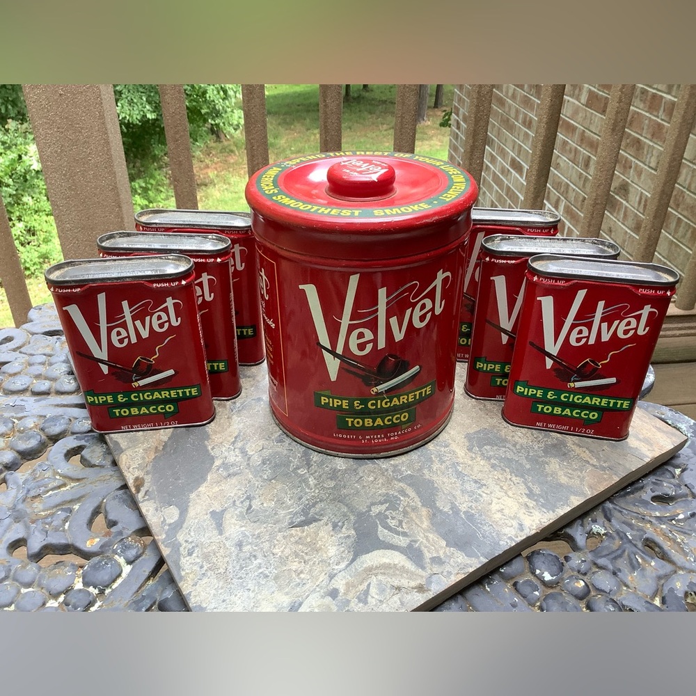 Vintage Velvet Tobacco Tins Empty